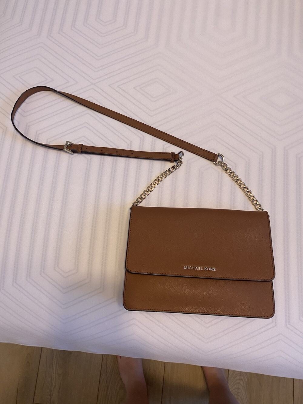 Michael Kors Leather Crossbody Bag with Chain Strap